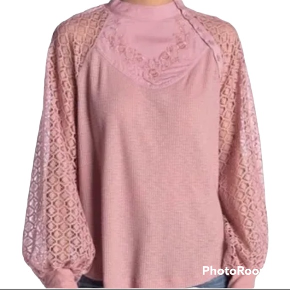Free People Rose Sweetest Thing Thermal size m - Picture 1 of 14